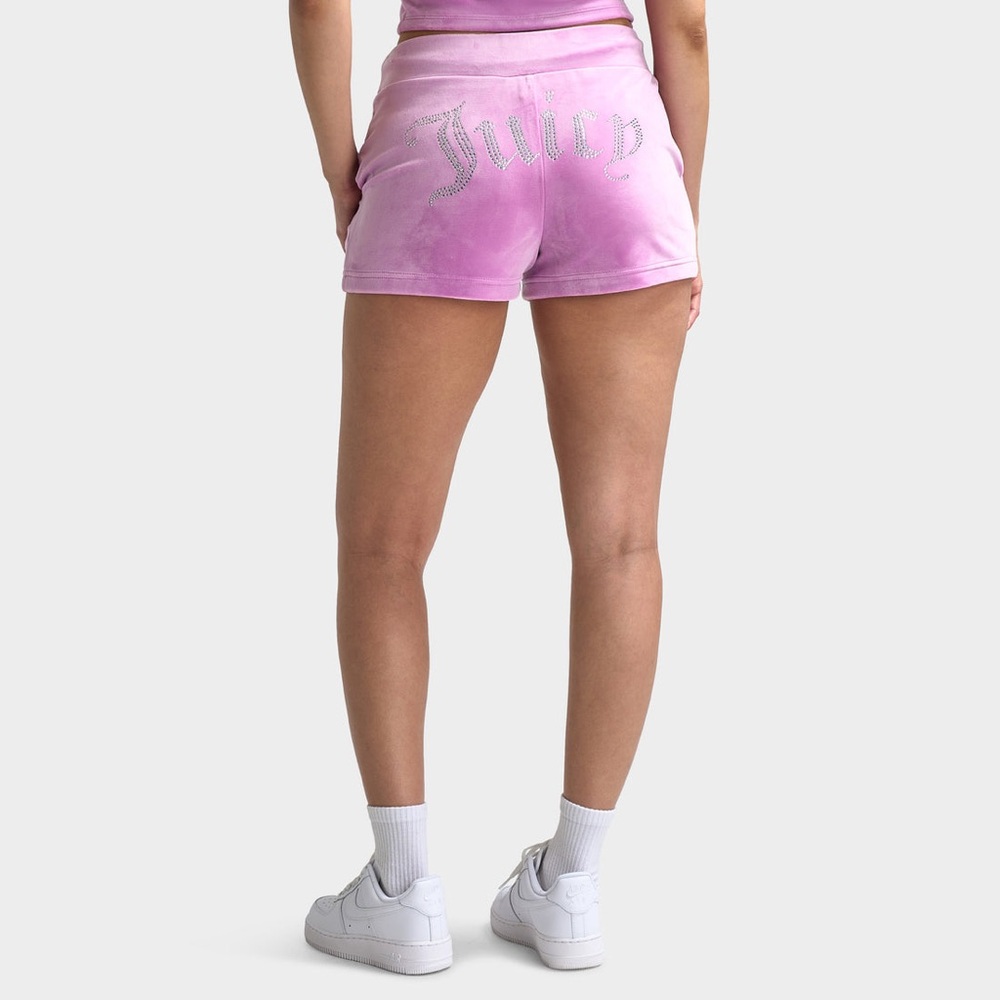 Juicy Couture Light Pink Velour High Waist Shorts
